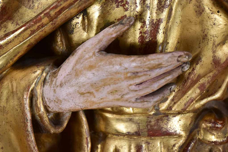19th century religious statue of Saint Joseph - gilded paper mache 33½"