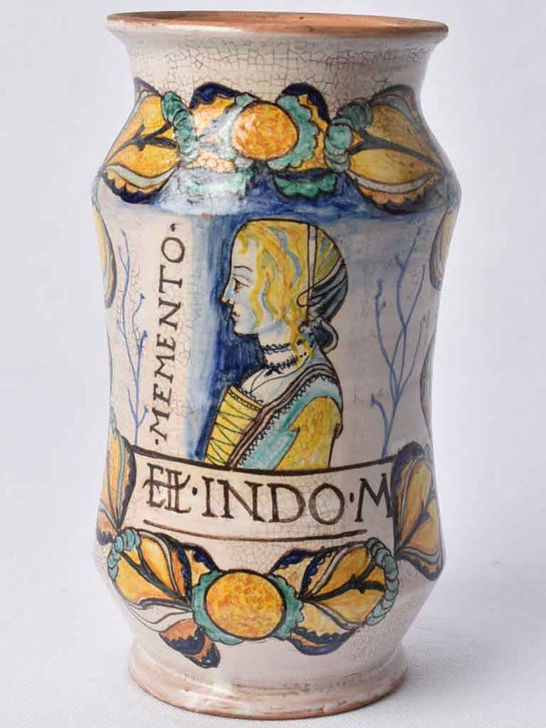 Antique hand-painted Italian apothecary jar
