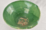 Very large tapered tian bowl with green glaze from South West France19¾"