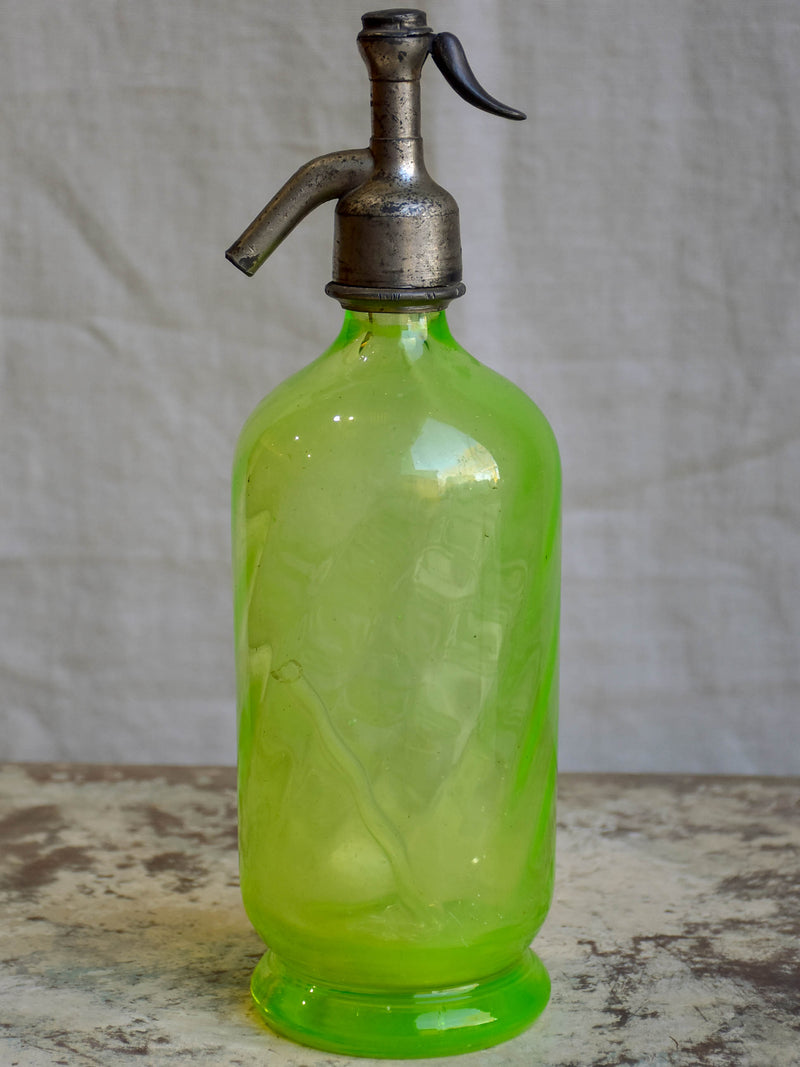 Antique French Seltzer bottle - green