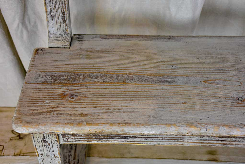 Antique French children's bench with grey patina