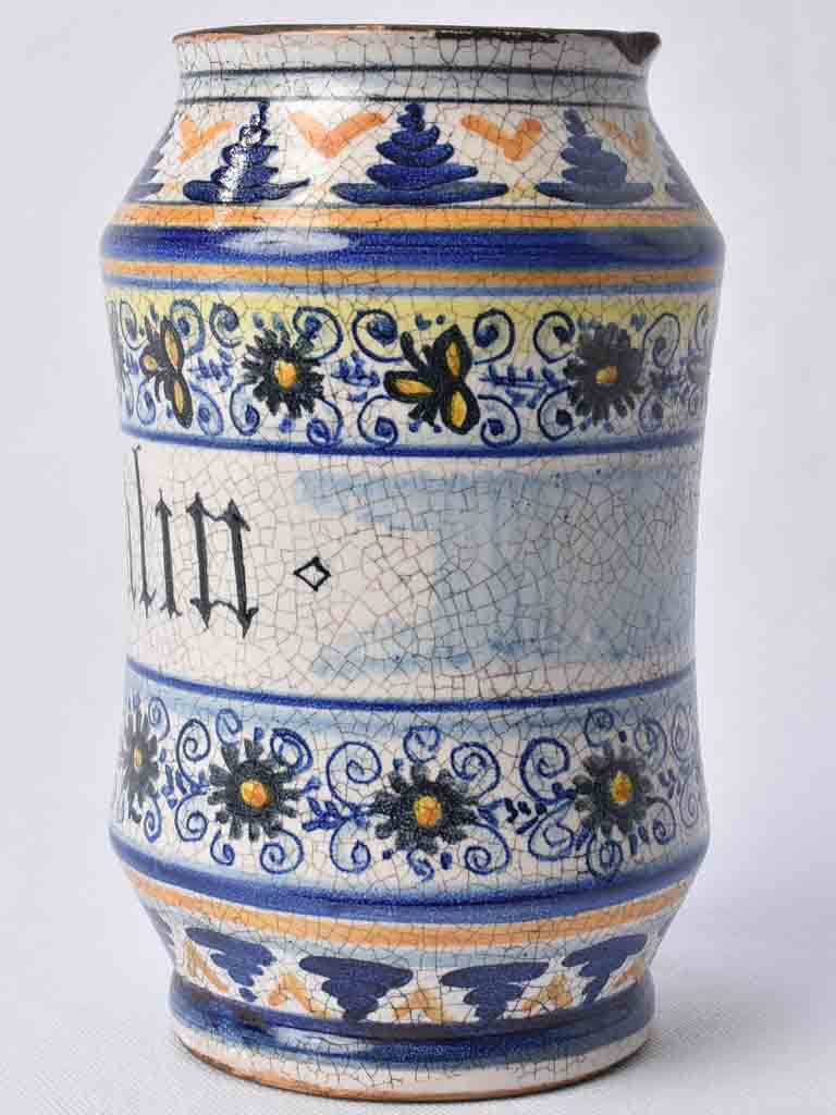 Hand-painted 'O Tandalin' apothecary jar