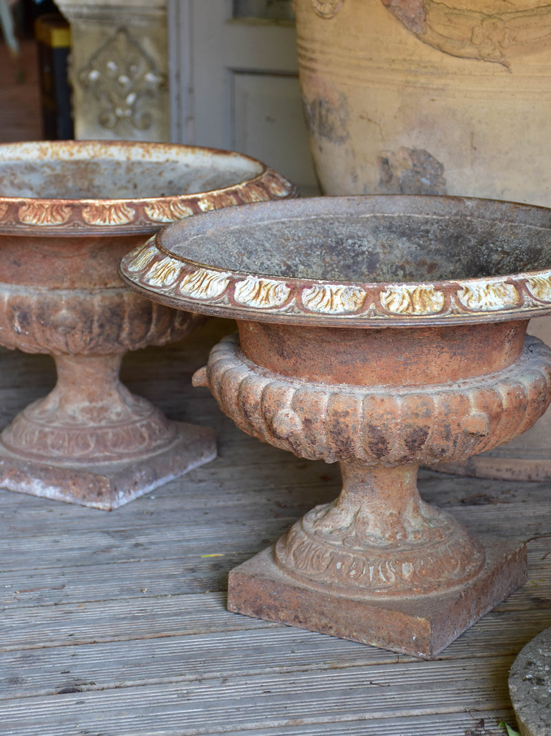 Pair of 19th century French garden urns – cast iron