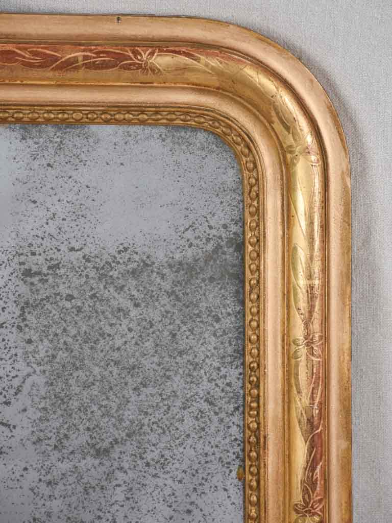Gold Louis Philippe mirror with beading 19¾" x 24"