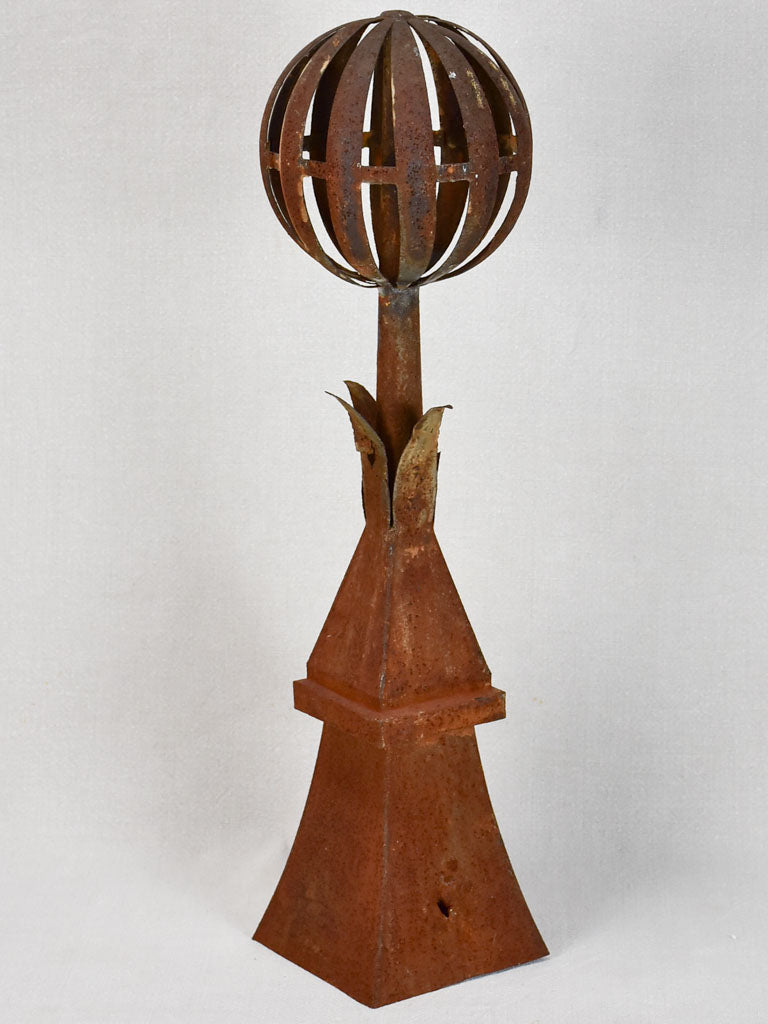 20th-century metal lighting rod with sphere 24½"