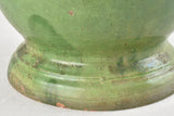 Antique French citrus planter with 4 handles & green glaze Castelnaudary 17¼"