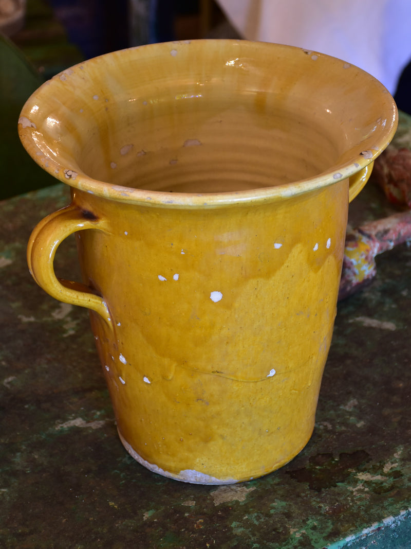 Vintage French vase with yellow glaze