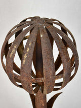 20th-century metal lighting rod with sphere 24½"