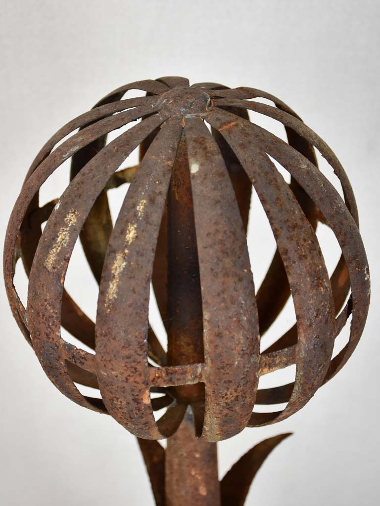 20th-century metal lighting rod with sphere 24½"