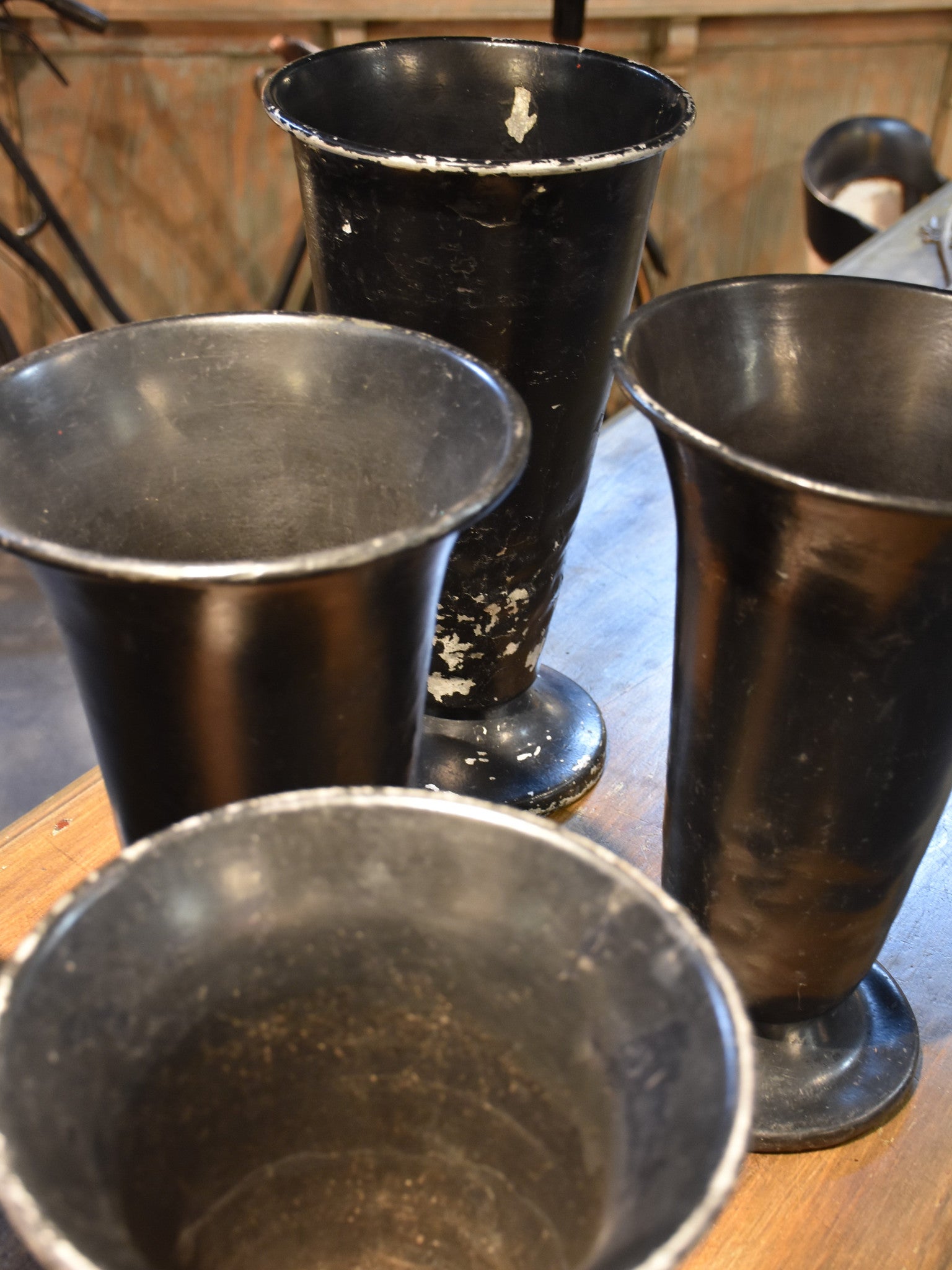 Vintage French Florist Vases - black