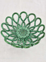 1950s woven ceramic bowl with green glaze Pichon Uzes 11½"