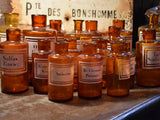Set of 17 antique French apothecary glass jars