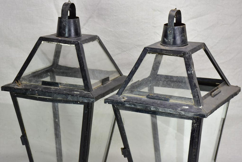 Pair of large antique French lanterns 21¼"