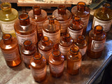 Set of 17 antique French apothecary glass jars