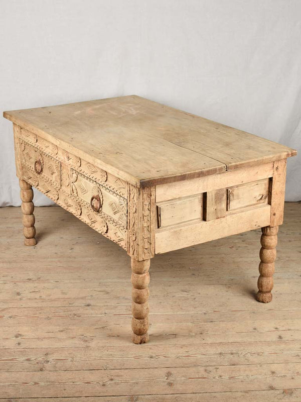 18th century Spanish table w/ 2 drawers - walnut 54¼"