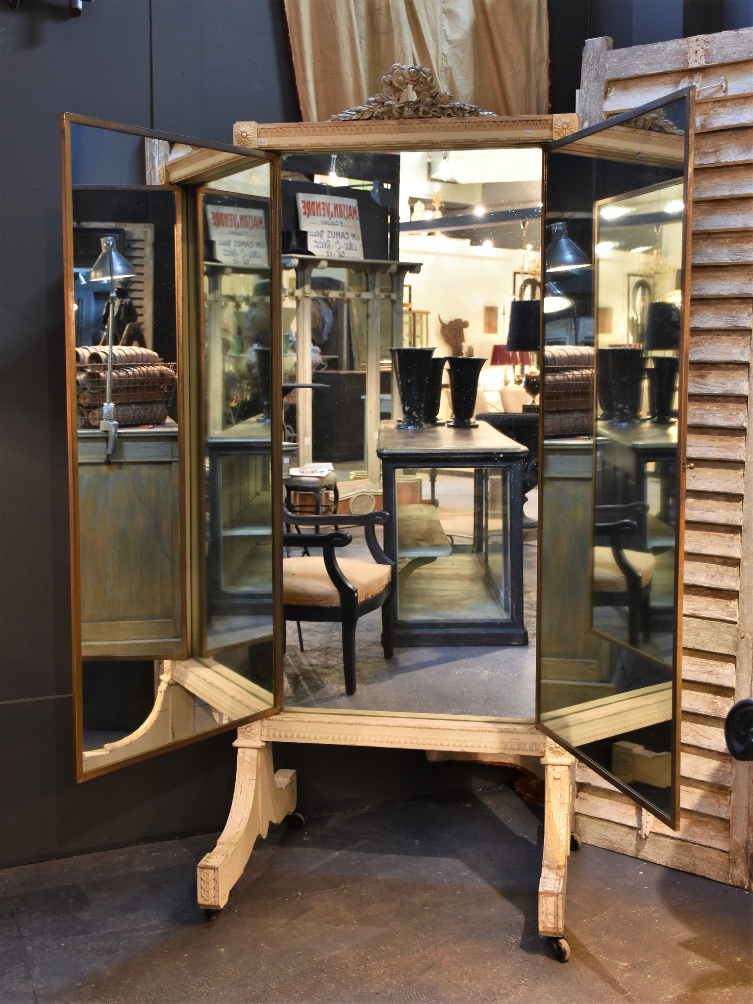 Late 19th century BROT triptych mirror