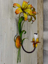 Three mid century lily wall appliques