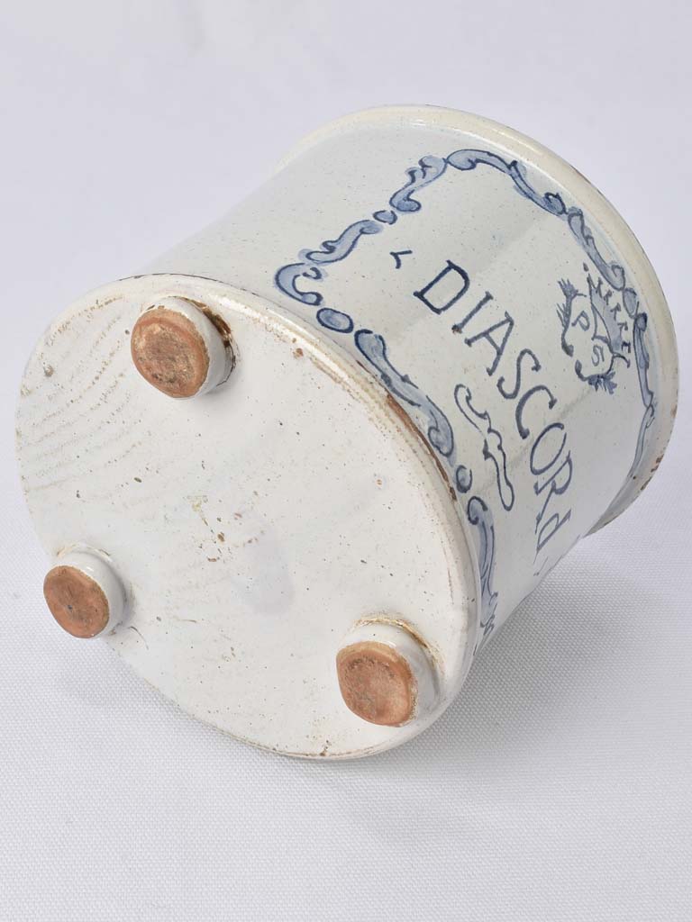 Hand-painted lidded Diascord apothecary jar