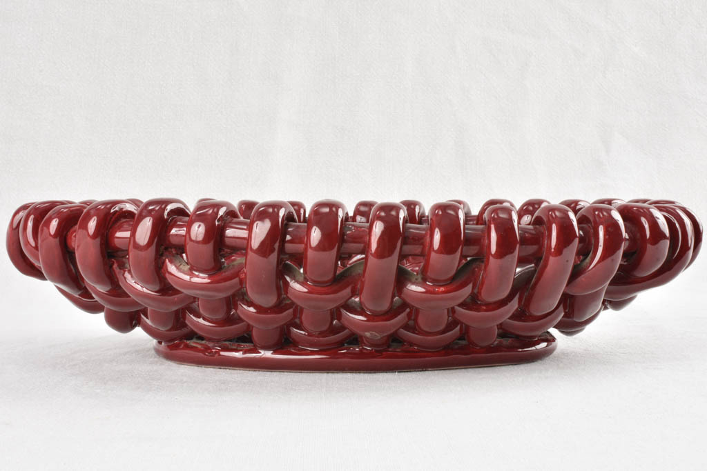 Rich Burgundy Glazed Massier Fruit Basket