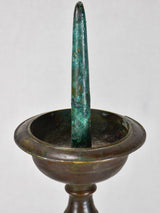 Pair of weighty bronze church candlesticks decorated with angels 26¾"