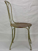 RESERVED Antique French garden chair with perforated seat and timeworn patina