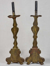 Fatigued Italian Antique Church Candlesticks