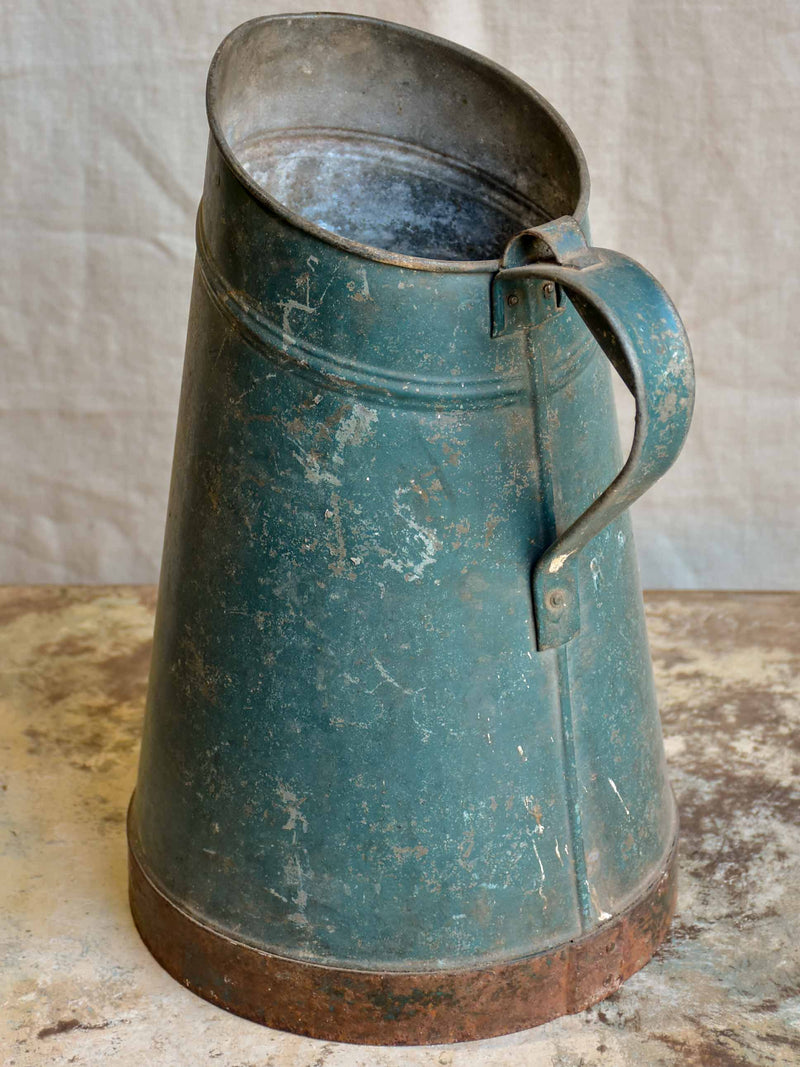 Antique French bathroom pitcher - zinc