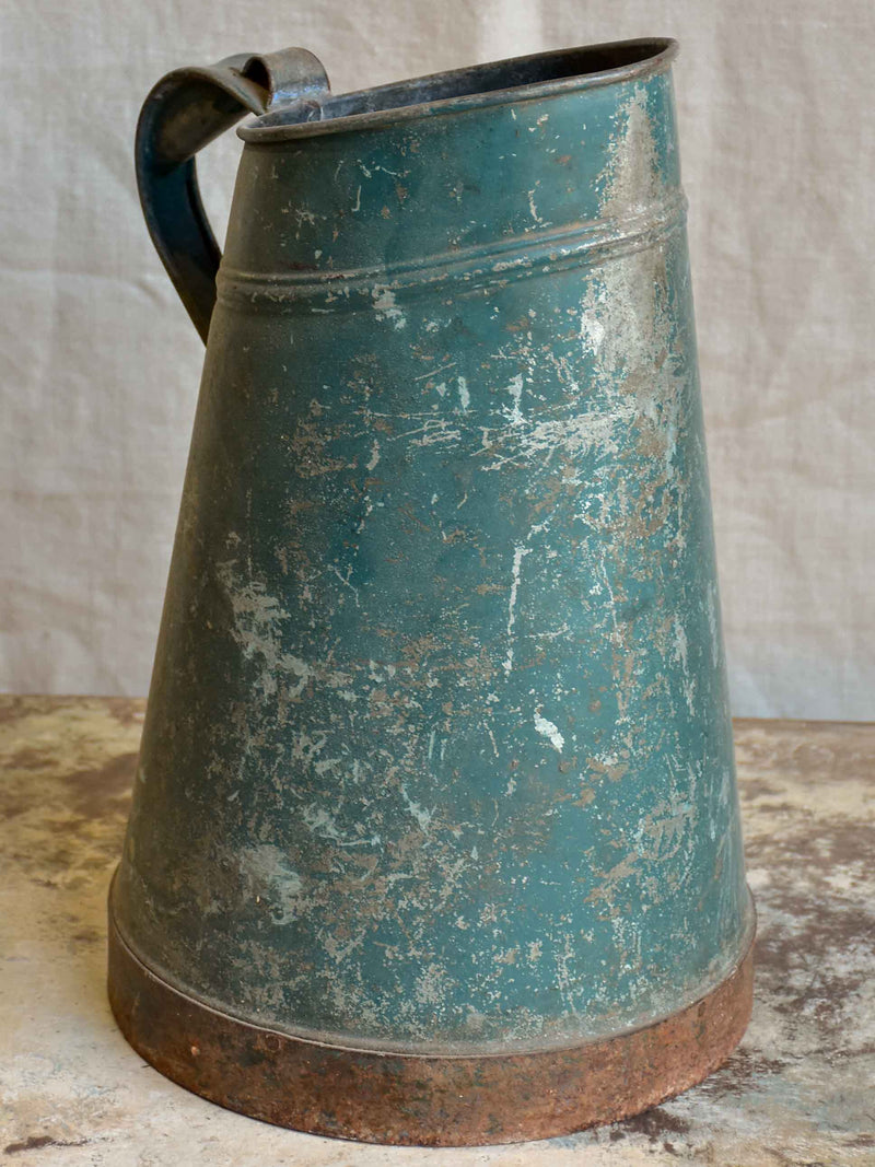Antique French bathroom pitcher - zinc