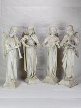 Original Camille Lefèvre (1853–1933) sculptures of four angels playing music - signed 30"