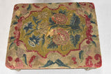 18th-century Louis XVI footrest with original cross stitch upholstery 13" x 16¼"