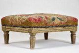 18th-century Louis XVI footrest with original cross stitch upholstery 13" x 16¼"