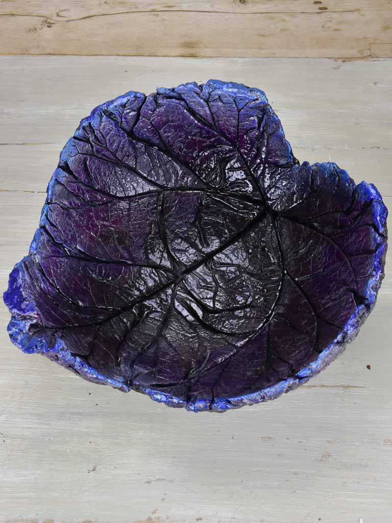 Elegant, Large French Artisan Leaf Bowl