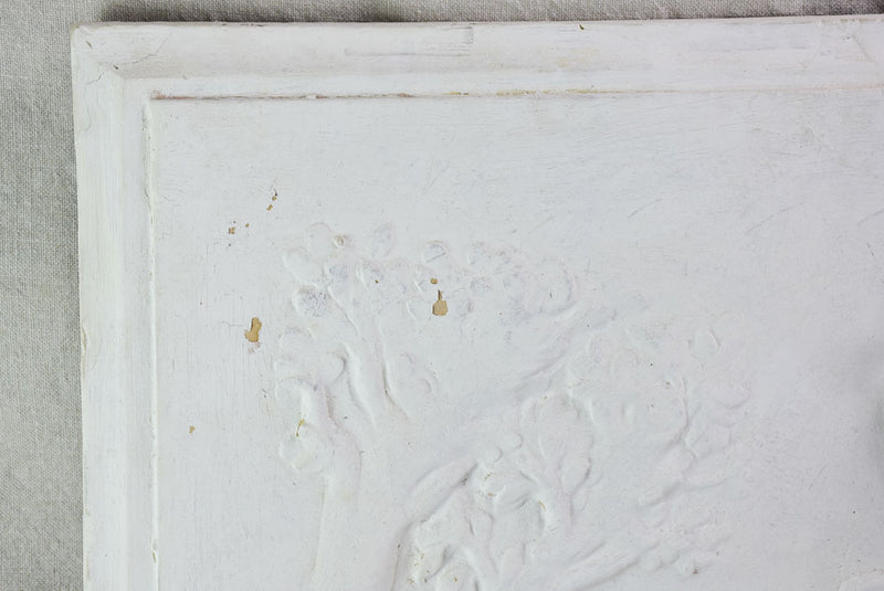 Large boiserie element / wall sculpture with cherubs 38½" x  26½"