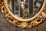 Antique French oval mirror with giltwoood frame