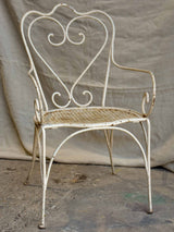 Antique French heart-back garden armchair