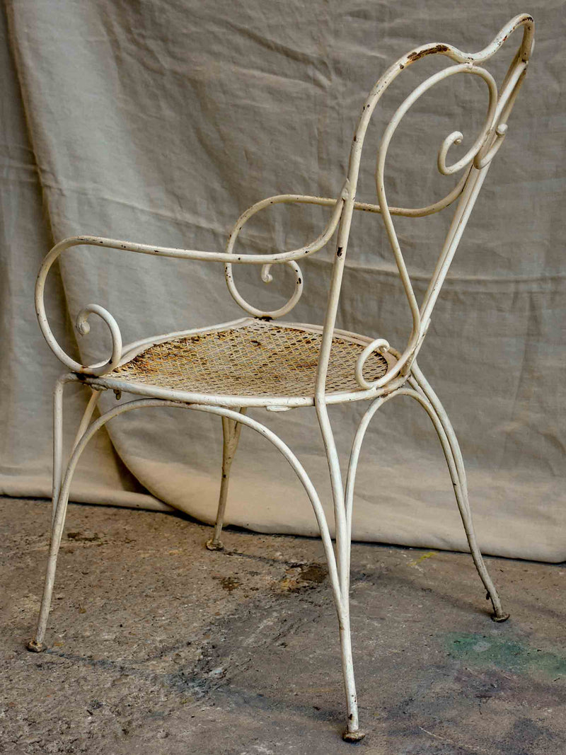Antique French heart-back garden armchair