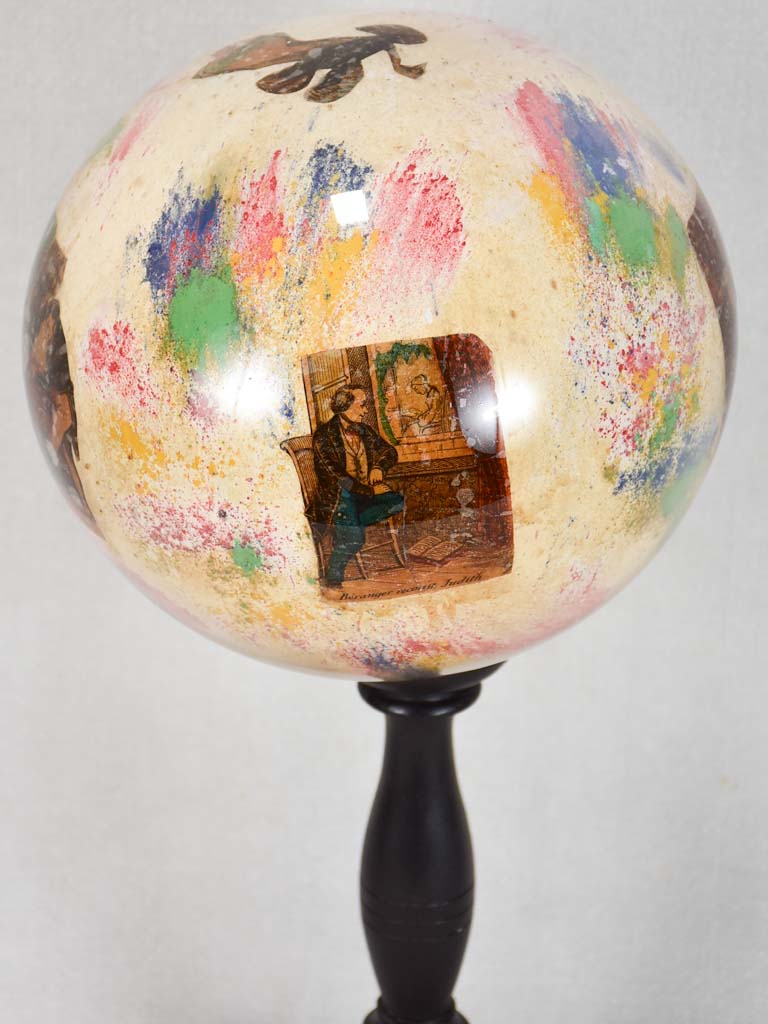 Late 19th-century blown glass hat/wig stand 19"