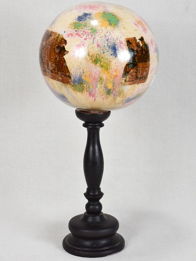 Late 19th-century blown glass hat/wig stand 19"