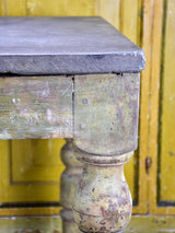 19th century square sculptor's table with slate top