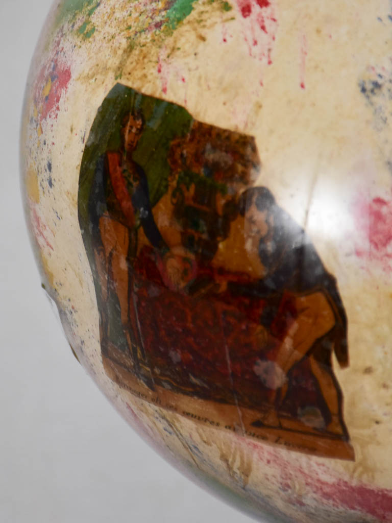 Late 19th-century blown glass hat/wig stand 19"