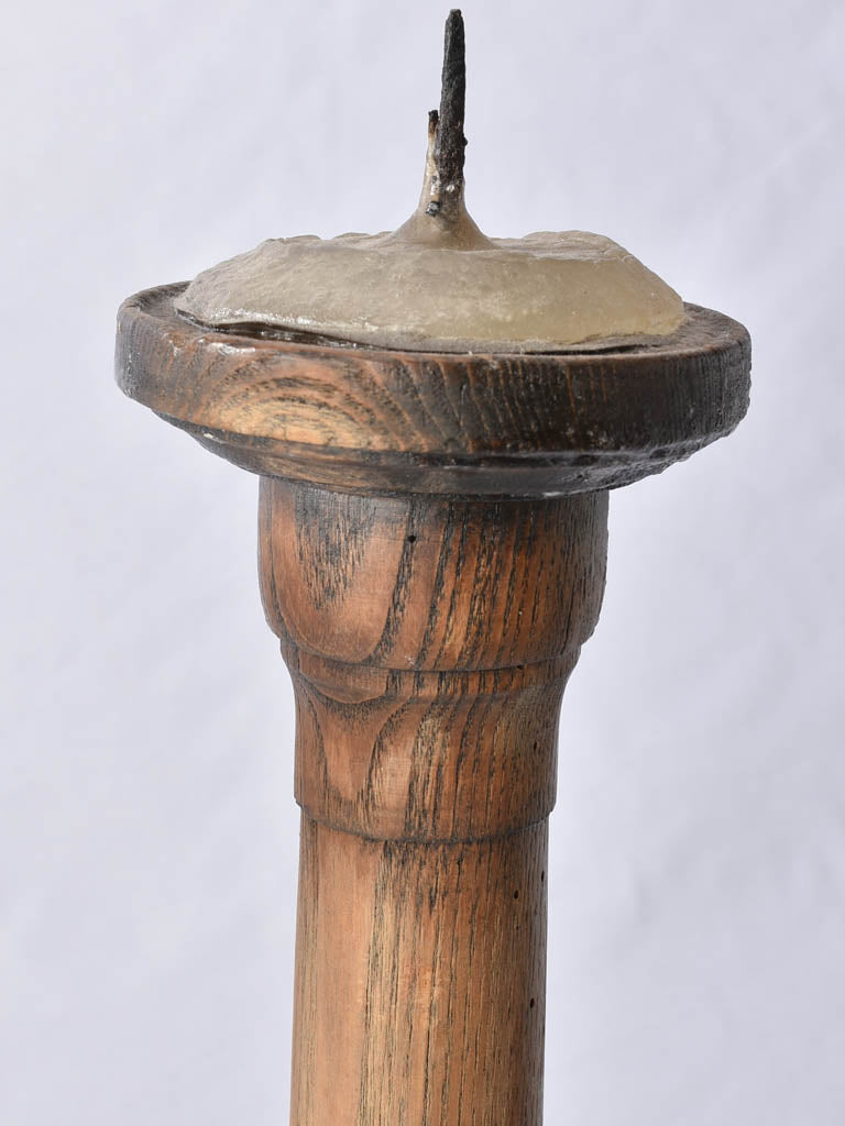 Historical pricket candlesticks with aged paint