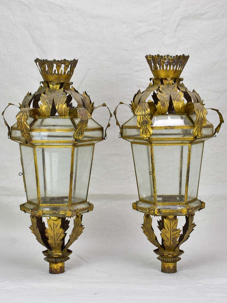 Pair of antique Spanish lanterns 22"