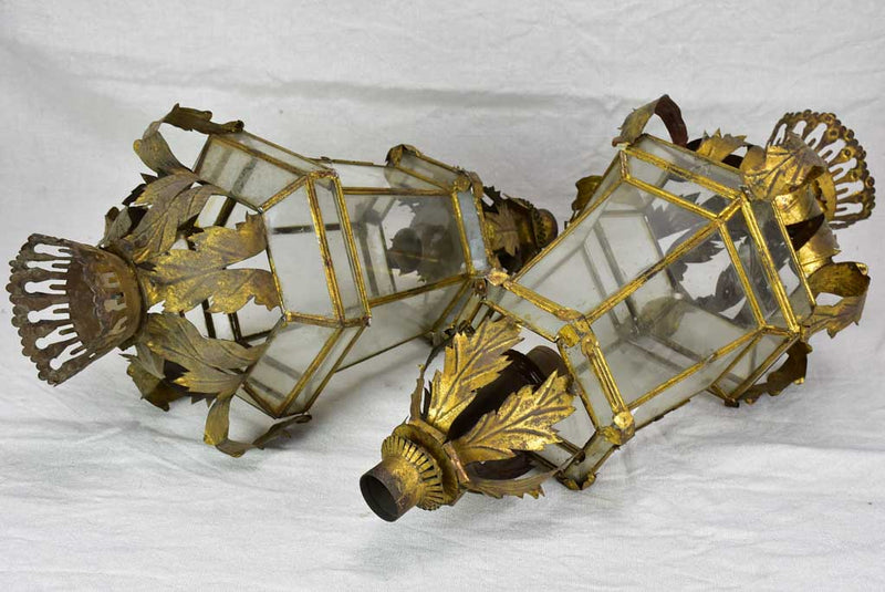 Pair of antique Spanish lanterns 22"