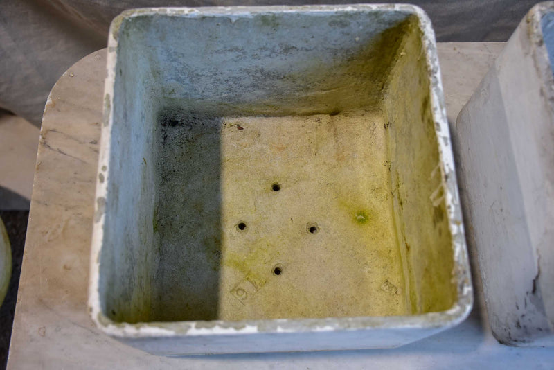 Collection of five square Willy Guhl garden planters
