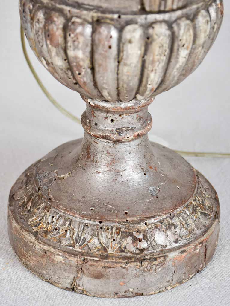 Pair of 18th-century silvered Italian lamps 29½"