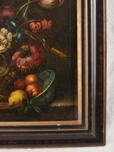 19th century floral still life with tulips, oil on canvas 26¾ x 22½""