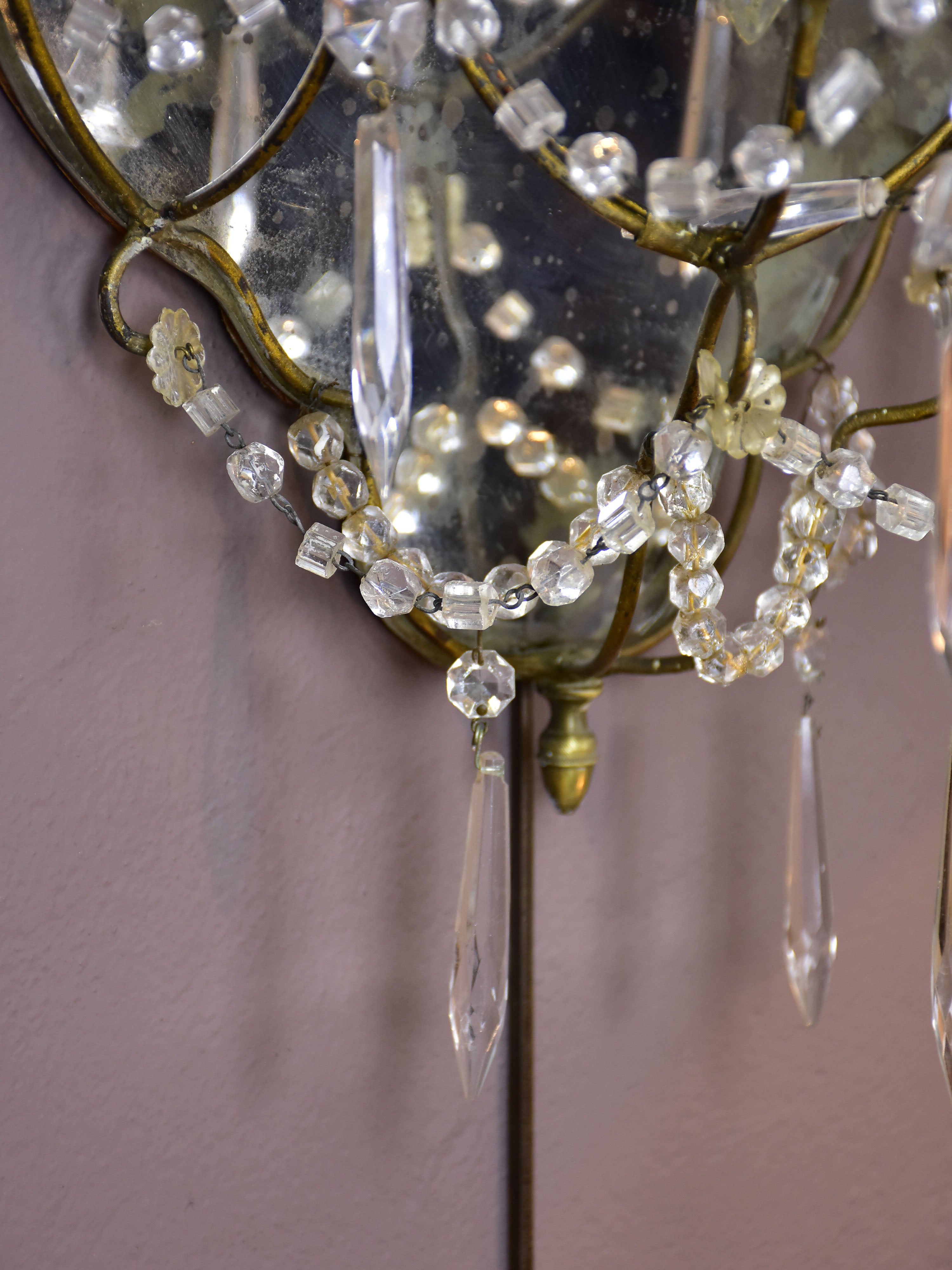 Pair of Late 19th century Venetian mirrored wall sconces