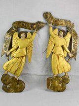 Two antique French gilded angels from a church 33½"