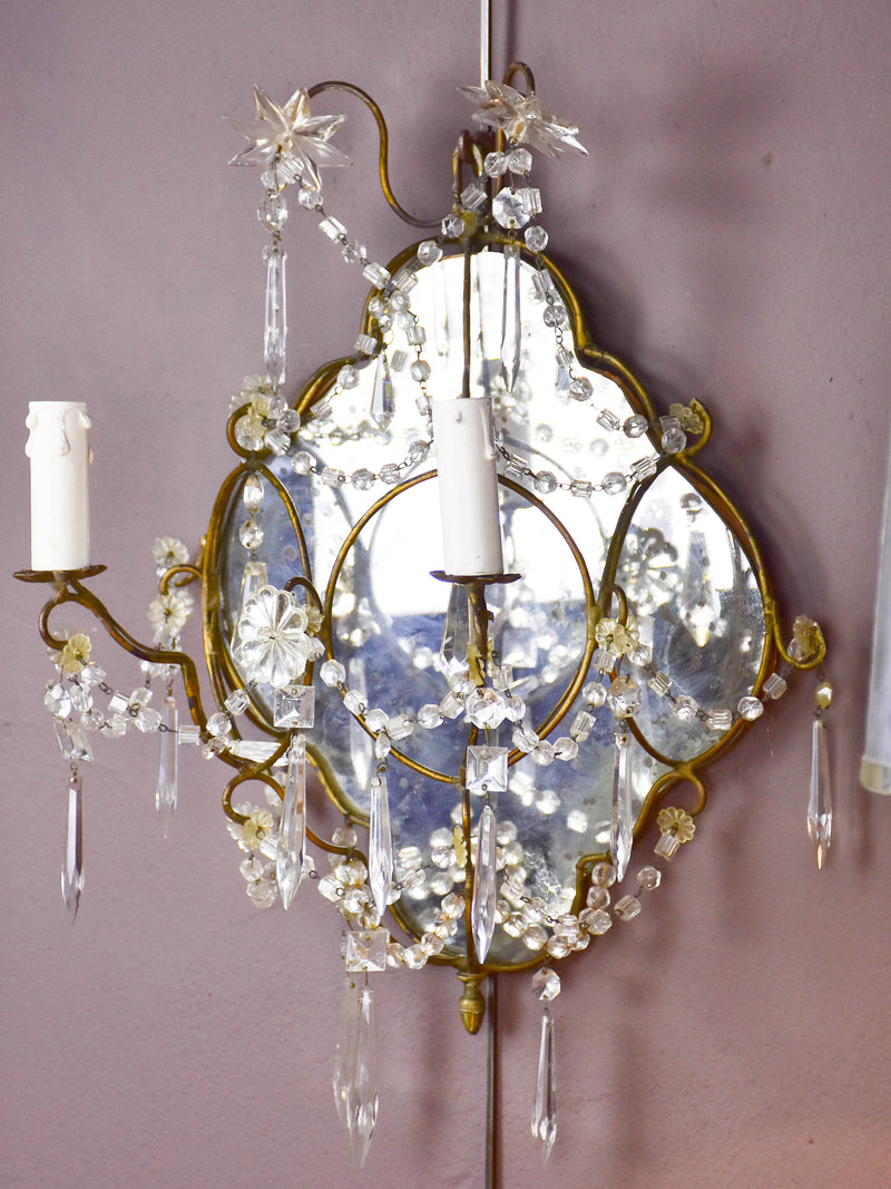 Pair of Late 19th century Venetian mirrored wall sconces