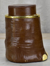 1970's French ice bucket - leather in the shape of an elephant foot